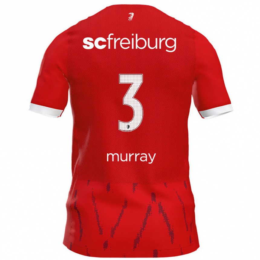 Men Football Drew Murray #3 Red Home Jersey 2024/25 T-Shirt