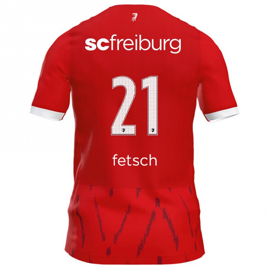 Men Football Mathias Fetsch #21 Red Home Jersey 2024/25 T-Shirt