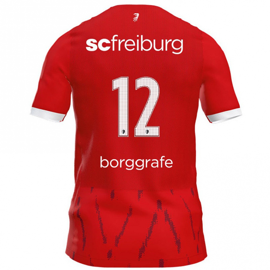 Men Football Rafaela Borggräfe #12 Red Home Jersey 2024/25 T-Shirt