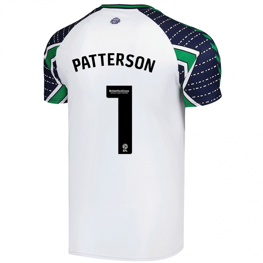 Men Football Anthony Patterson #1 White Away Jersey 2024/25 T-Shirt