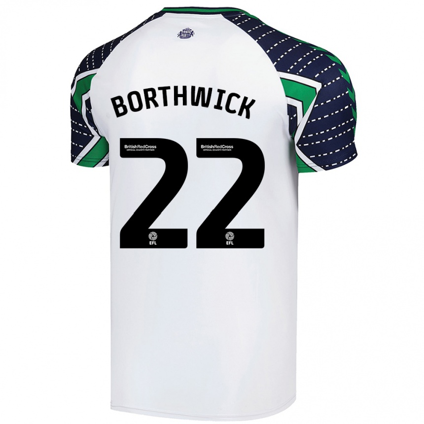 Men Football Megan Borthwick #22 White Away Jersey 2024/25 T-Shirt