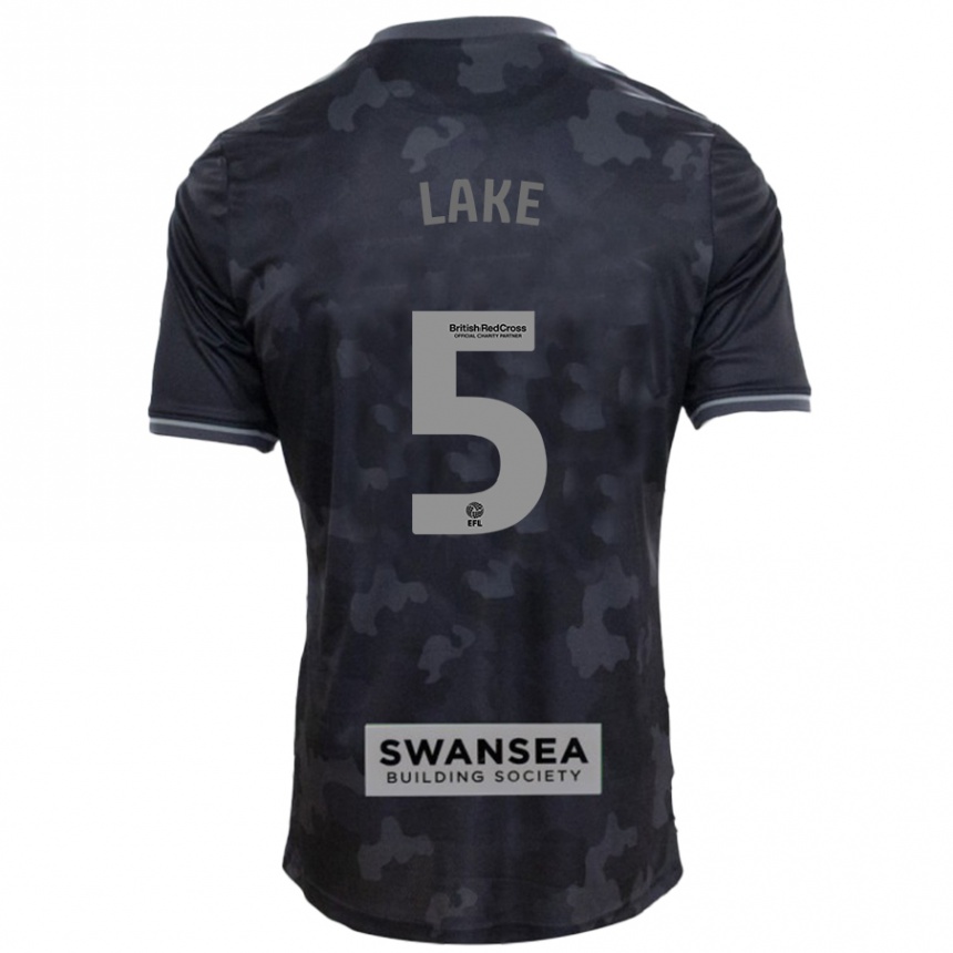 Men Football Ellie Lake #5 Black Away Jersey 2024/25 T-Shirt