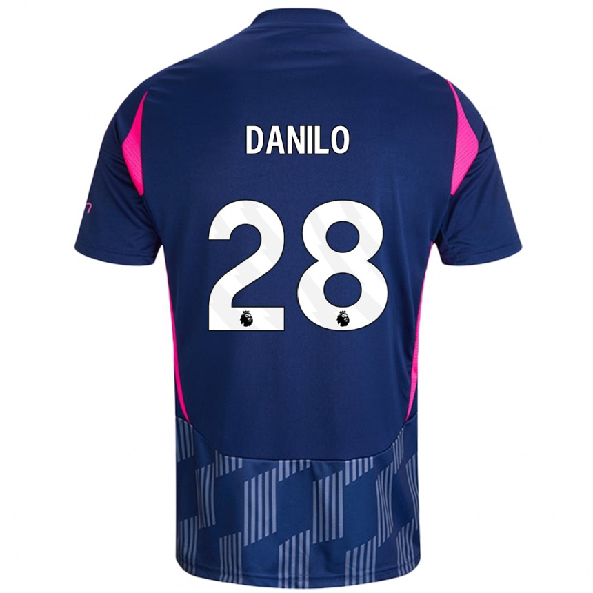 Men Football Danilo #28 Royal Blue Pink Away Jersey 2024/25 T-Shirt