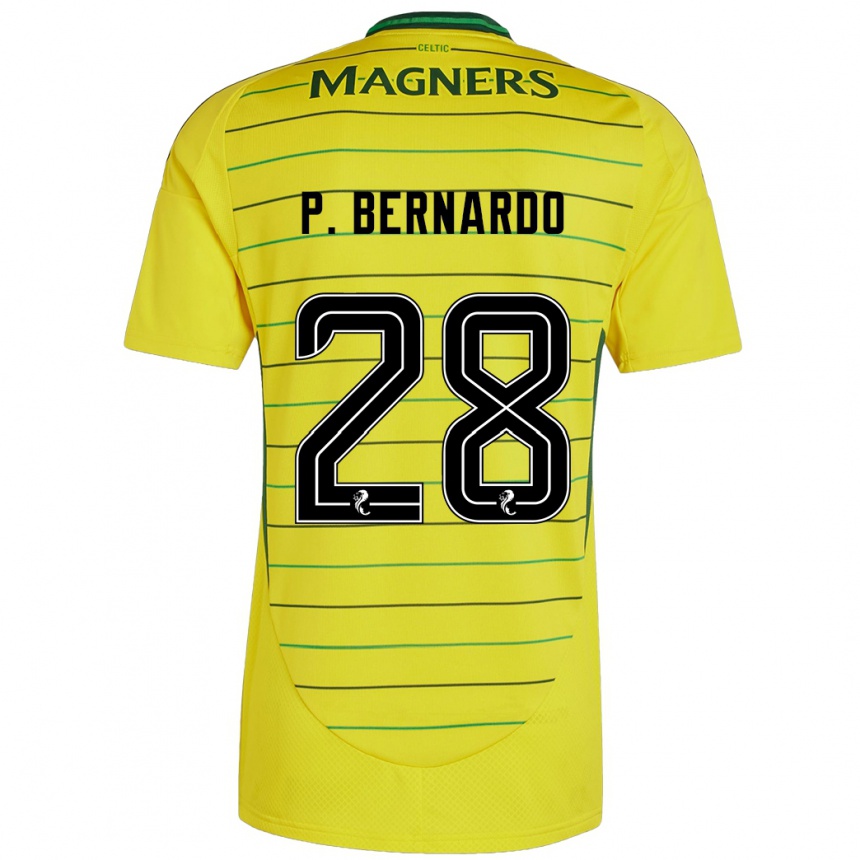 Men Football Paulo Bernardo #28 Yellow Away Jersey 2024/25 T-Shirt