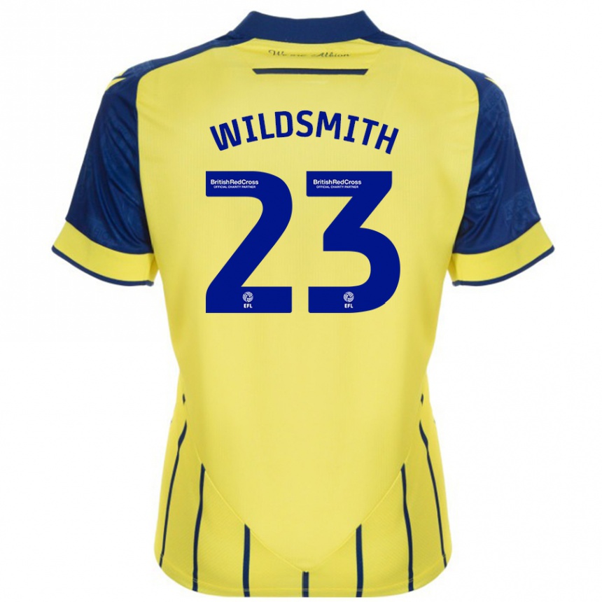 Men Football Joe Wildsmith #23 Yellow Blue Away Jersey 2024/25 T-Shirt