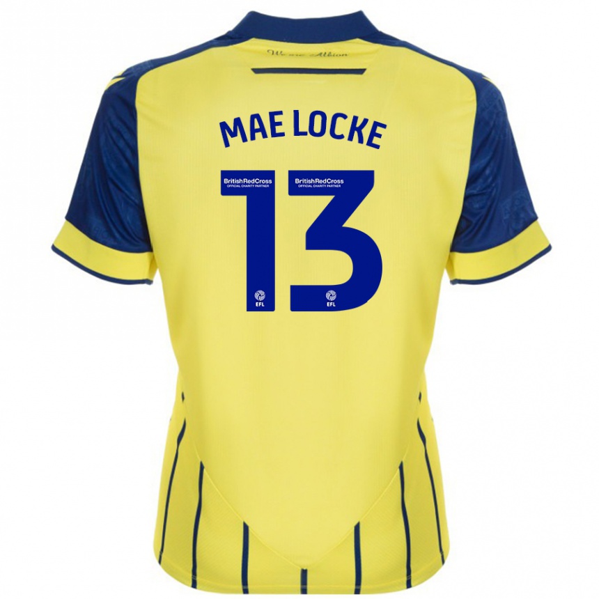 Men Football Ellie Mae Locke #13 Yellow Blue Away Jersey 2024/25 T-Shirt