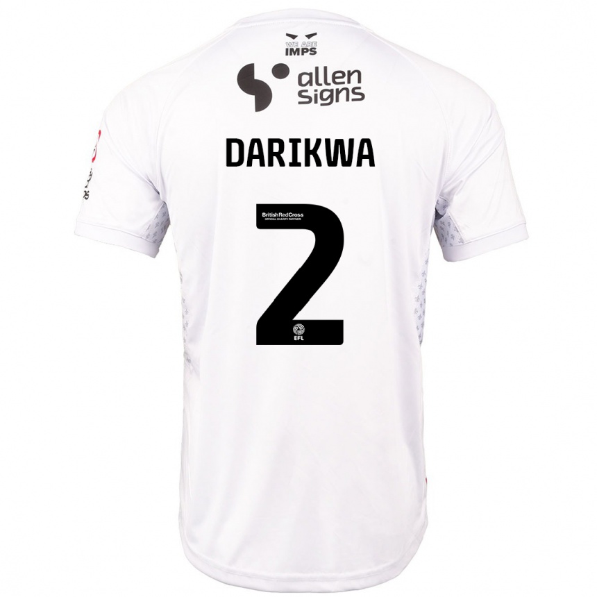 Men Football Tendayi Darikwa #2 Red White Away Jersey 2024/25 T-Shirt