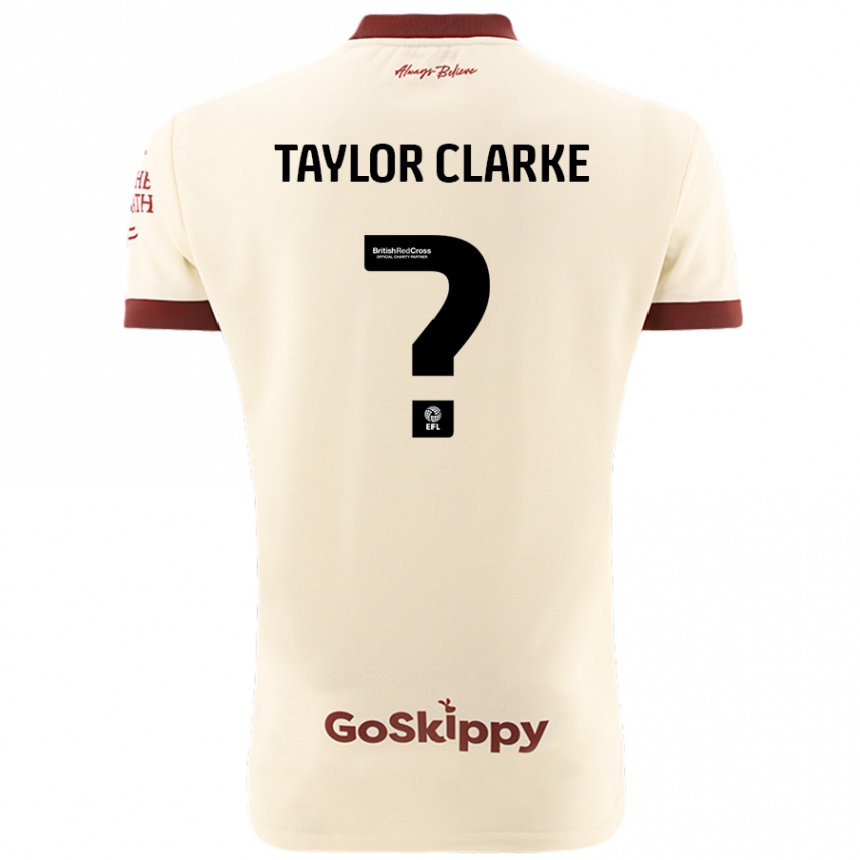 Men Football Omar Taylor-Clarke #0 Cream White Away Jersey 2024/25 T-Shirt