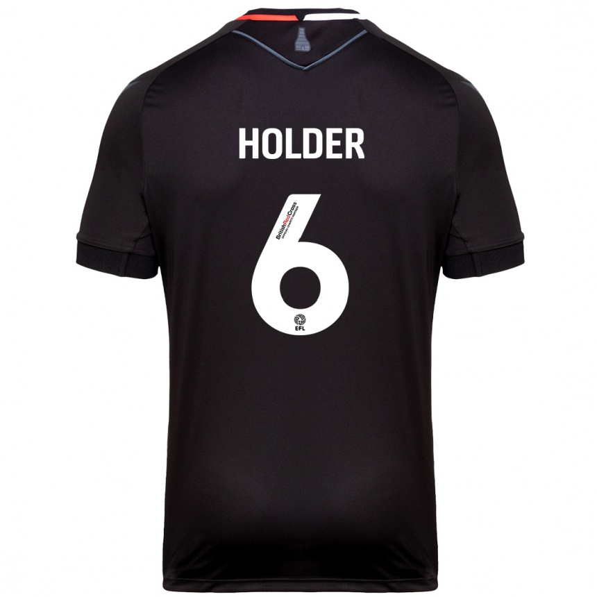 Men Football Molly Holder #6 Black Away Jersey 2024/25 T-Shirt