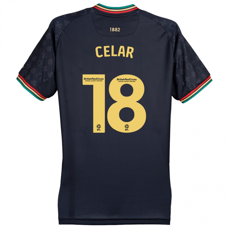 Men Football Zan Celar #18 Dark Navy Blue Away Jersey 2024/25 T-Shirt