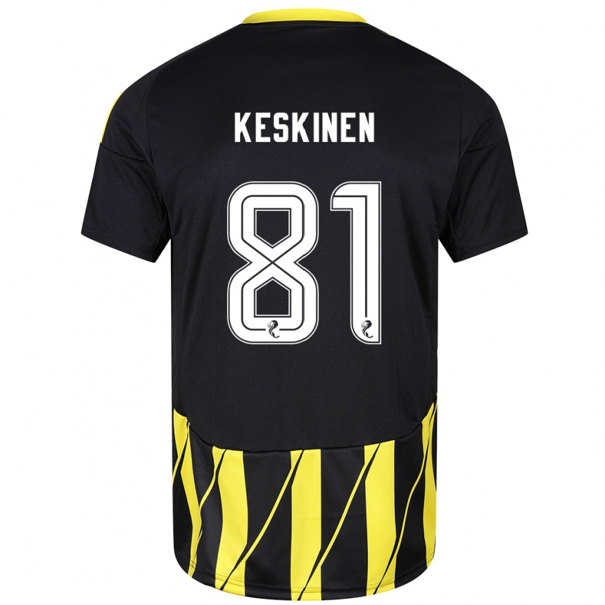 Men Football Topi Keskinen #81 Black Yellow Away Jersey 2024/25 T-Shirt