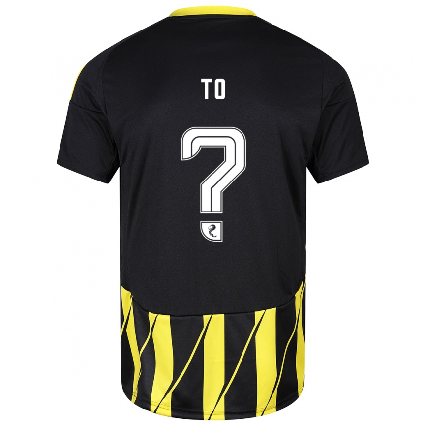 Men Football Zack To #0 Black Yellow Away Jersey 2024/25 T-Shirt