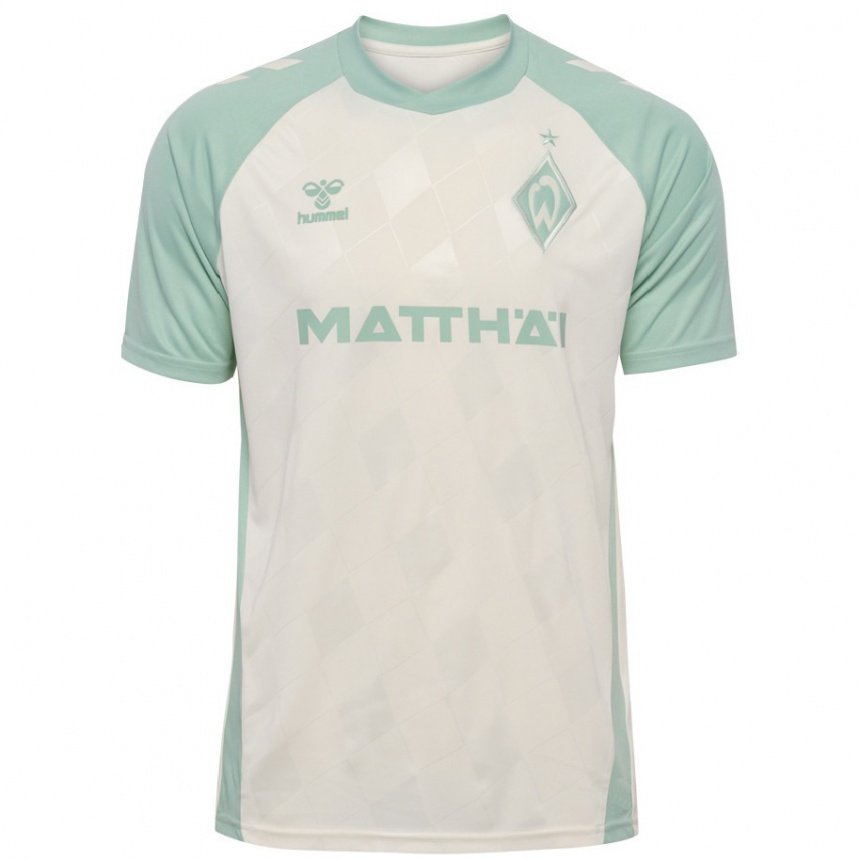 Men Football Mio Backhaus #30 Off-White Light Green Away Jersey 2024/25 T-Shirt