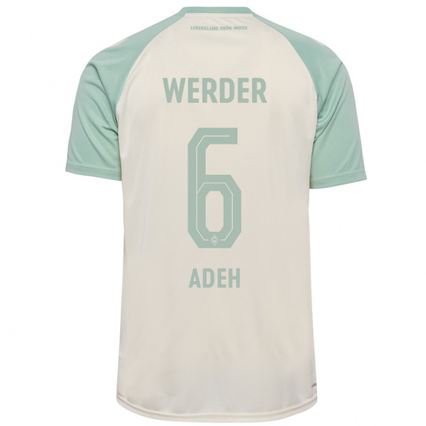 Men Football Wesley Adeh #6 Off-White Light Green Away Jersey 2024/25 T-Shirt