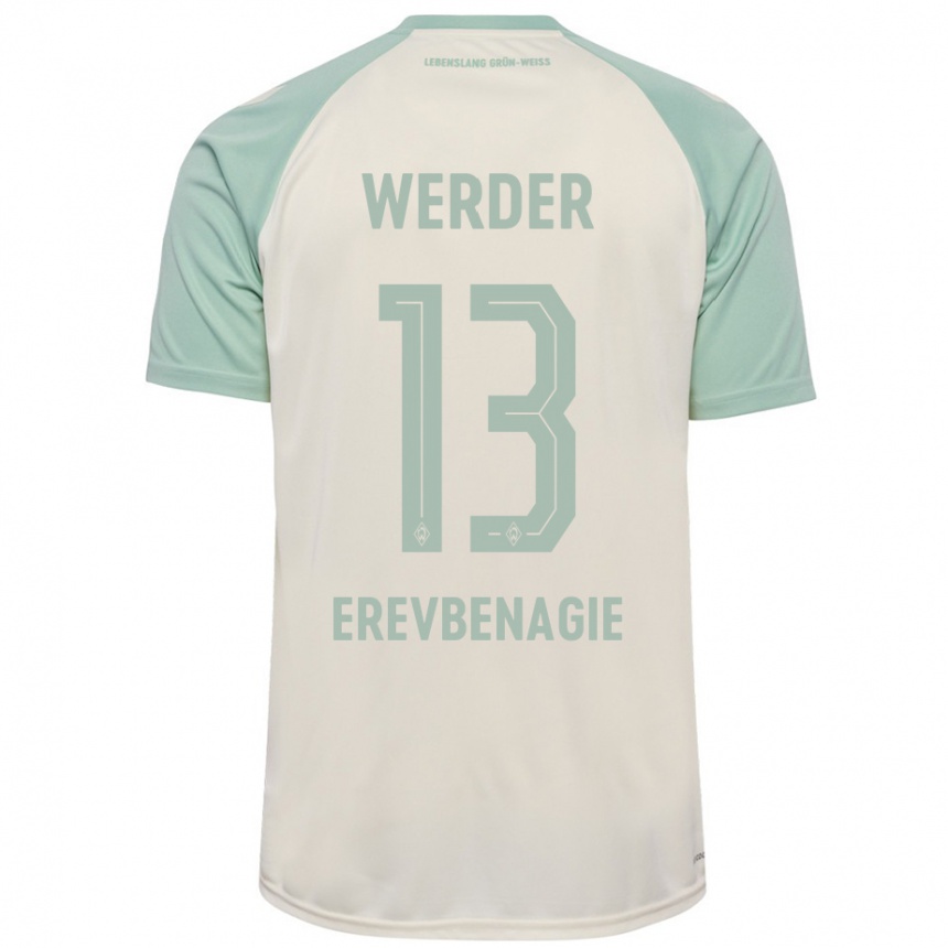 Men Football Paul Erevbenagie #13 Off-White Light Green Away Jersey 2024/25 T-Shirt