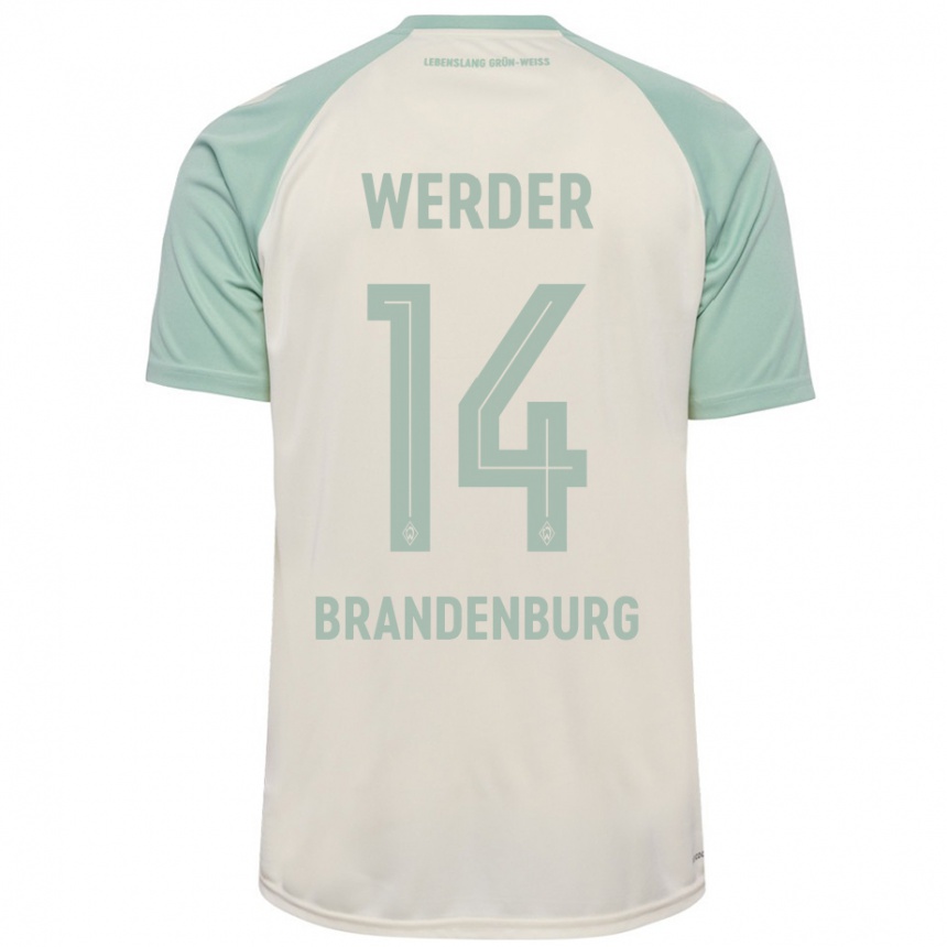 Men Football Michaela Brandenburg #14 Off-White Light Green Away Jersey 2024/25 T-Shirt