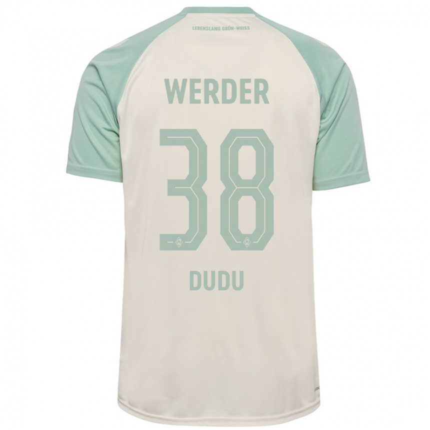 Men Football Dudu #38 Off-White Light Green Away Jersey 2024/25 T-Shirt