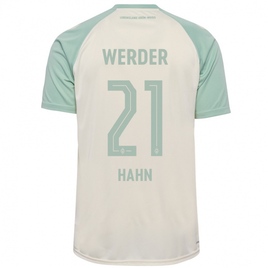 Men Football Chiara Hahn #21 Off-White Light Green Away Jersey 2024/25 T-Shirt