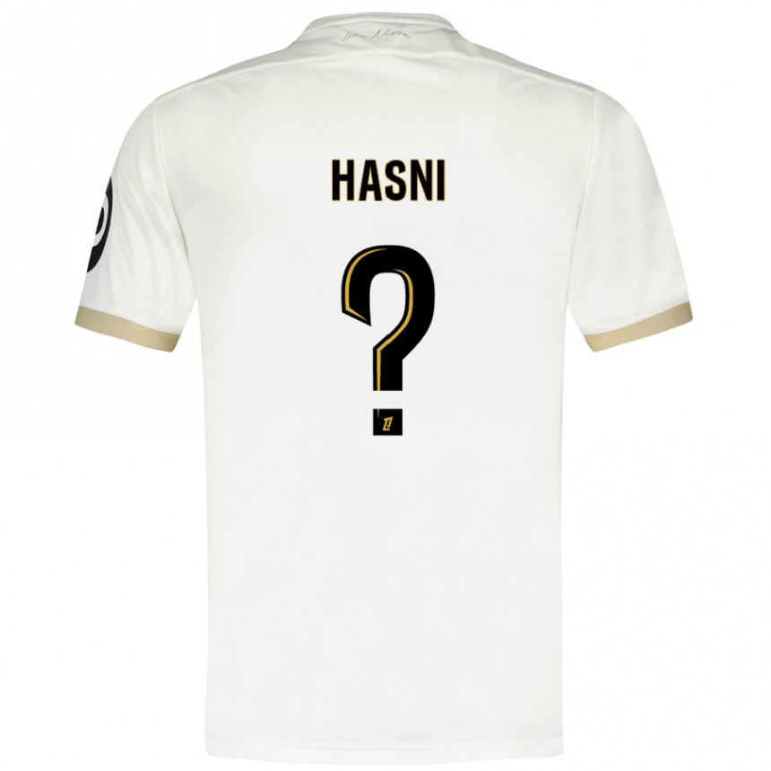 Men Football Zinedine Hasni #0 White Gold Away Jersey 2024/25 T-Shirt