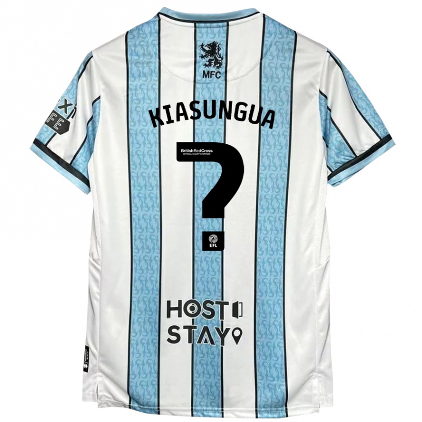 Men Football Amazing Kiasungua #0 White Blue Away Jersey 2024/25 T-Shirt