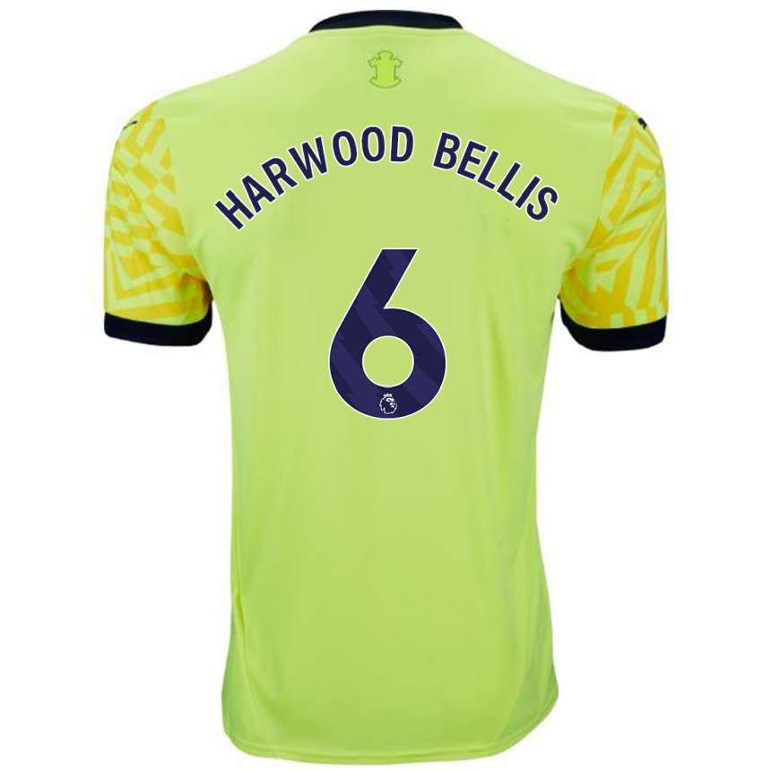 Men Football Taylor Harwood-Bellis #6 Yellow Away Jersey 2024/25 T-Shirt