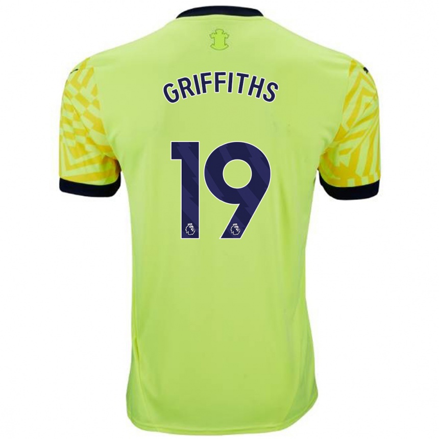 Men Football Alice Griffiths #19 Yellow Away Jersey 2024/25 T-Shirt