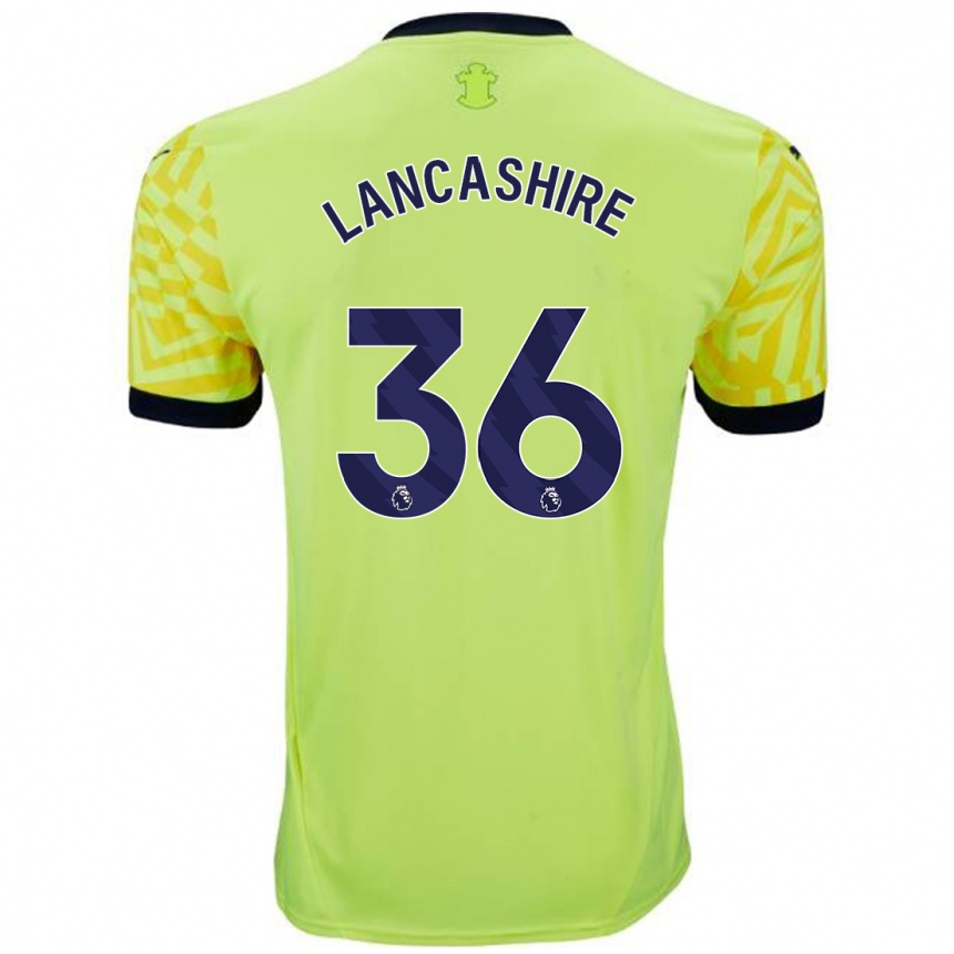 Men Football Olly Lancashire #36 Yellow Away Jersey 2024/25 T-Shirt