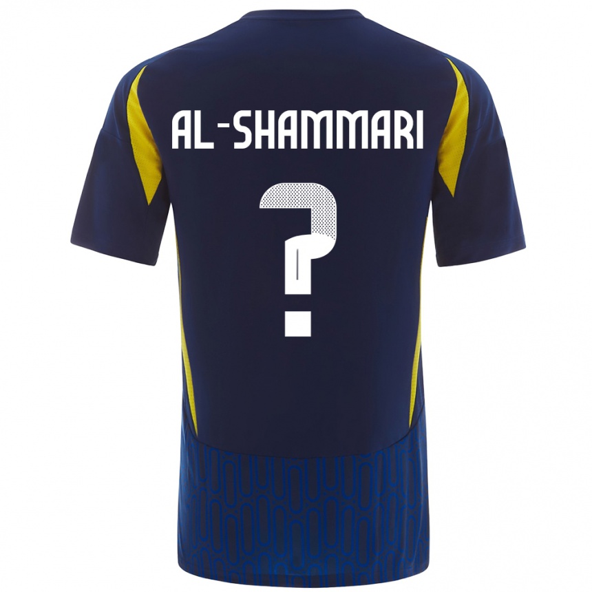 Men Football Mansour Al-Shammari #0 Blue Yellow Away Jersey 2024/25 T-Shirt