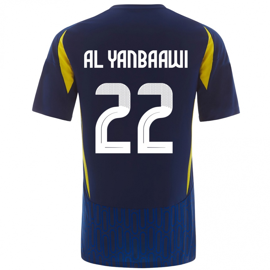 Men Football Tahani Al-Yanbaawi #22 Blue Yellow Away Jersey 2024/25 T-Shirt