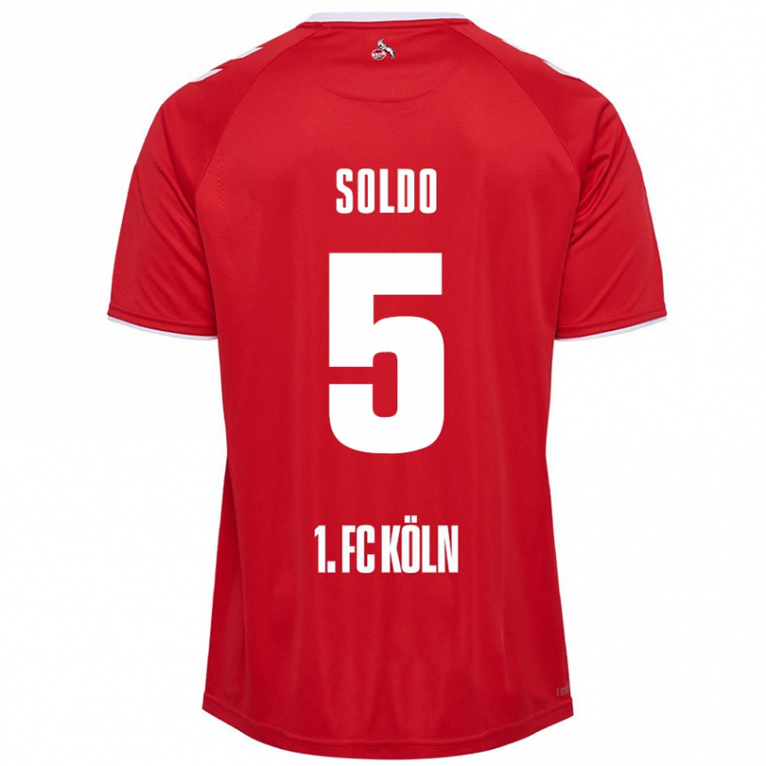 Men Football Nikola Soldo #5 Red White Away Jersey 2024/25 T-Shirt