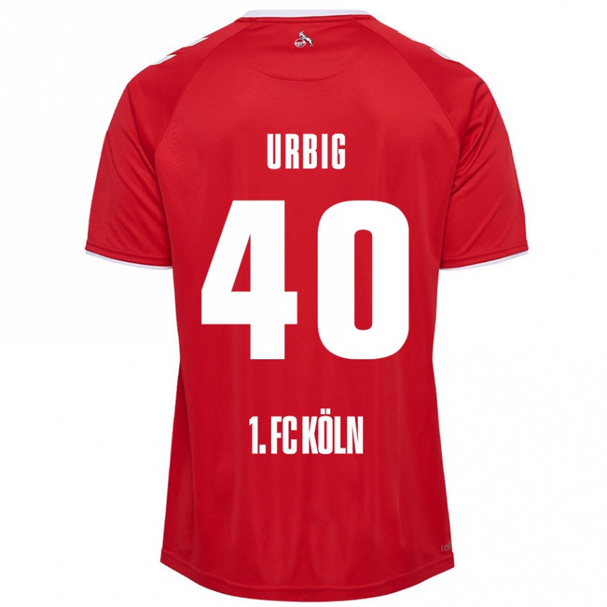 Men Football Jonas Urbig #40 Red White Away Jersey 2024/25 T-Shirt