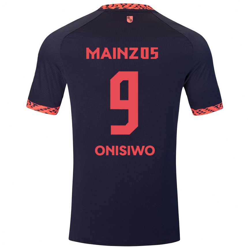 Men Football Karim Onisiwo #9 Blue Coral Red Away Jersey 2024/25 T-Shirt