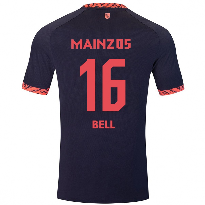 Men Football Stefan Bell #16 Blue Coral Red Away Jersey 2024/25 T-Shirt