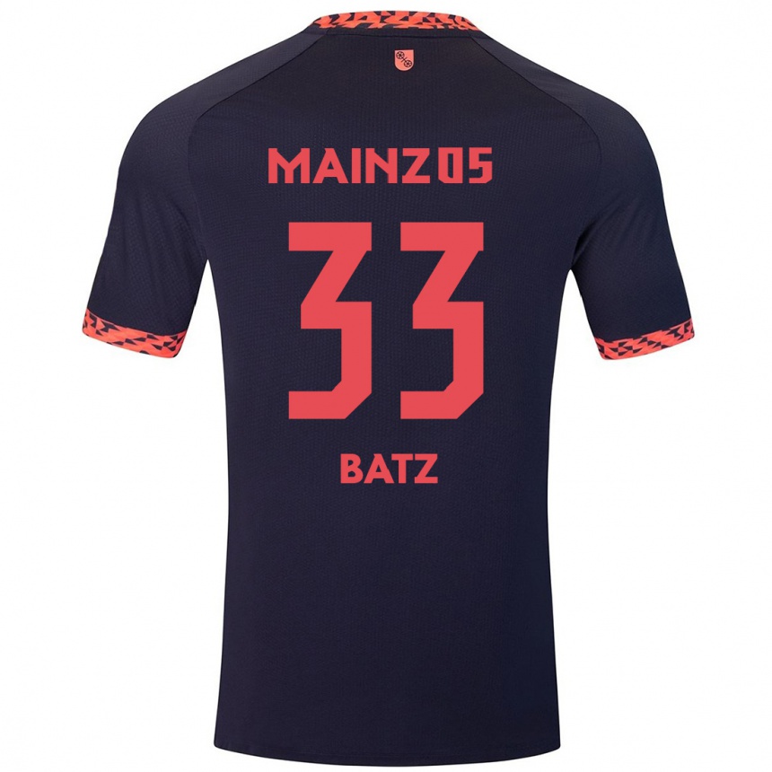 Men Football Daniel Batz #33 Blue Coral Red Away Jersey 2024/25 T-Shirt