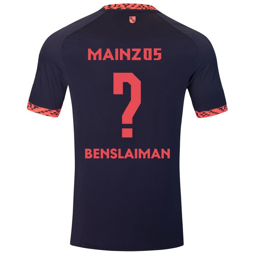 Men Football Mohamed Benslaiman #0 Blue Coral Red Away Jersey 2024/25 T-Shirt