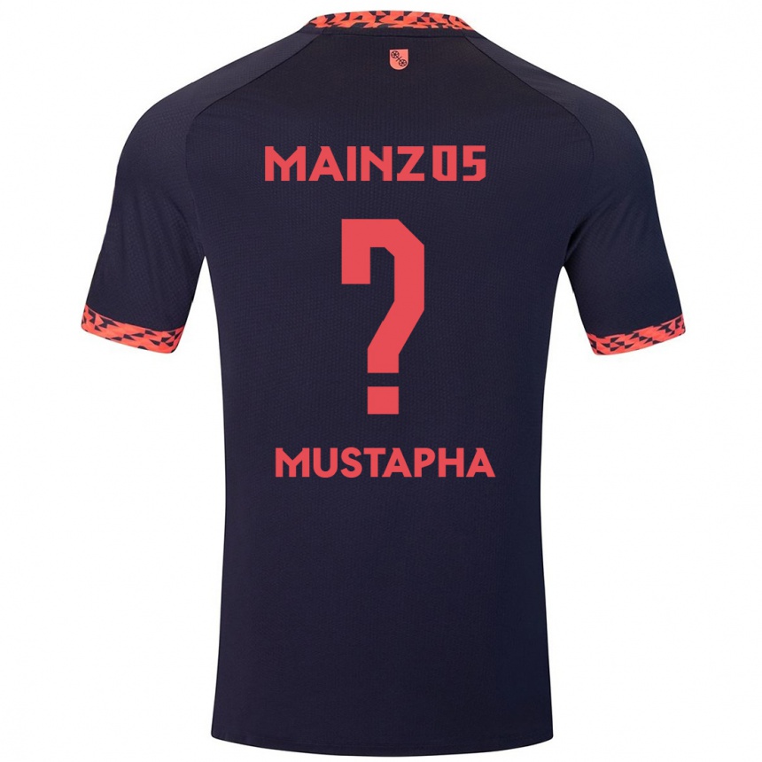 Men Football Jesaja Mustapha #0 Blue Coral Red Away Jersey 2024/25 T-Shirt