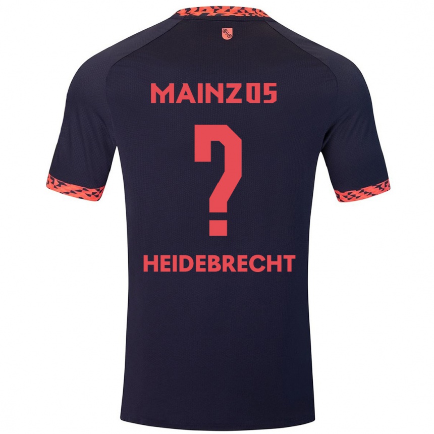 Men Football Elias Heidebrecht #0 Blue Coral Red Away Jersey 2024/25 T-Shirt