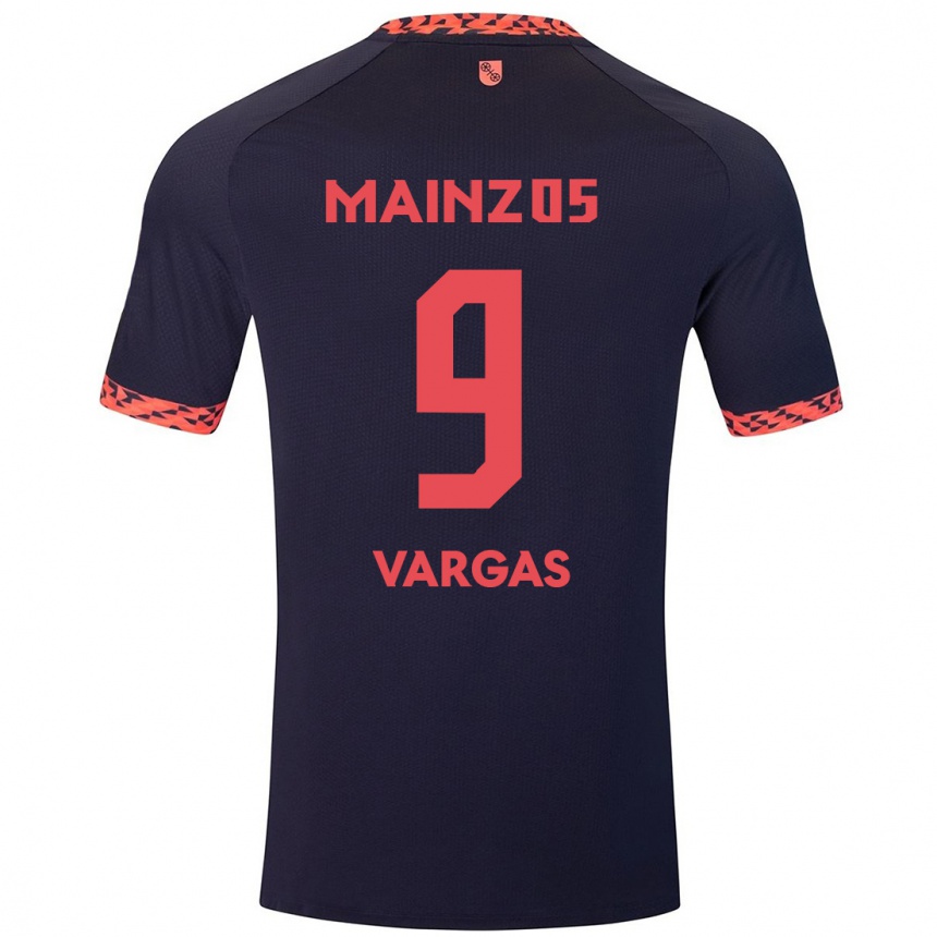 Men Football Nayrobi Vargas #9 Blue Coral Red Away Jersey 2024/25 T-Shirt