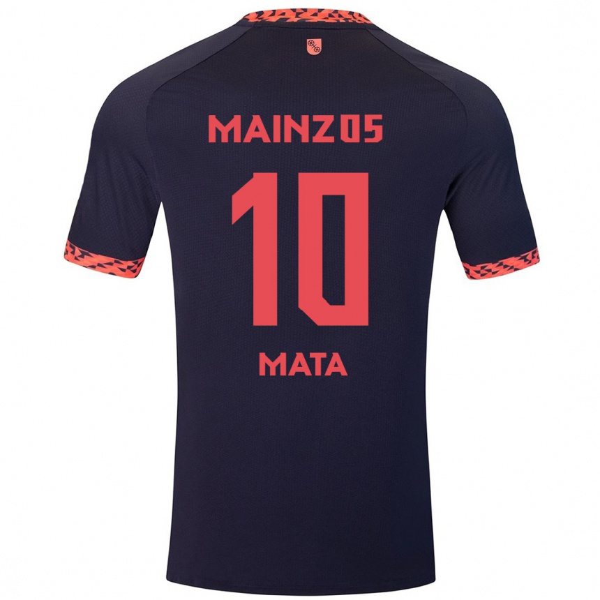 Men Football Ken Mata #10 Blue Coral Red Away Jersey 2024/25 T-Shirt