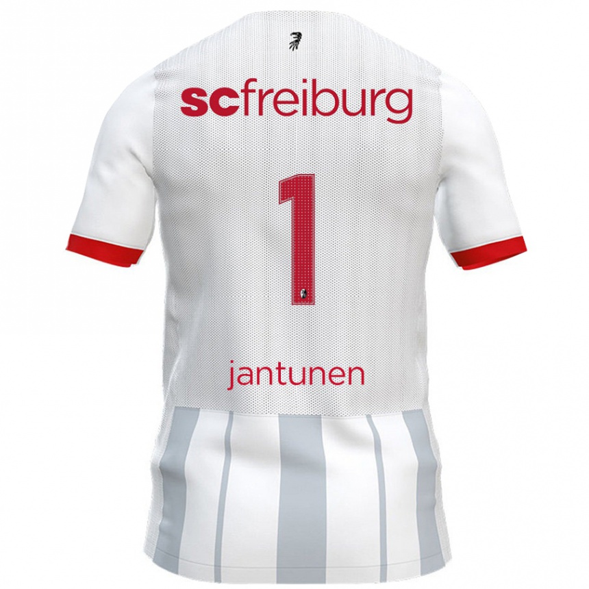 Men Football Jaaso Jantunen #1 White Grey Away Jersey 2024/25 T-Shirt