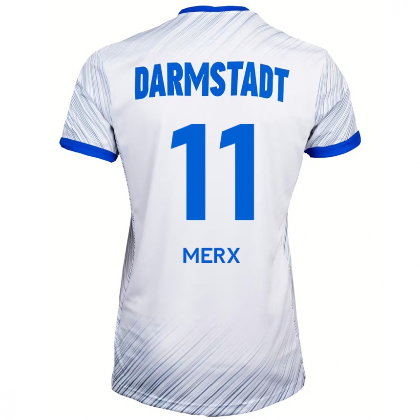 Men Football Manolo Merx #11 White Blue Away Jersey 2024/25 T-Shirt