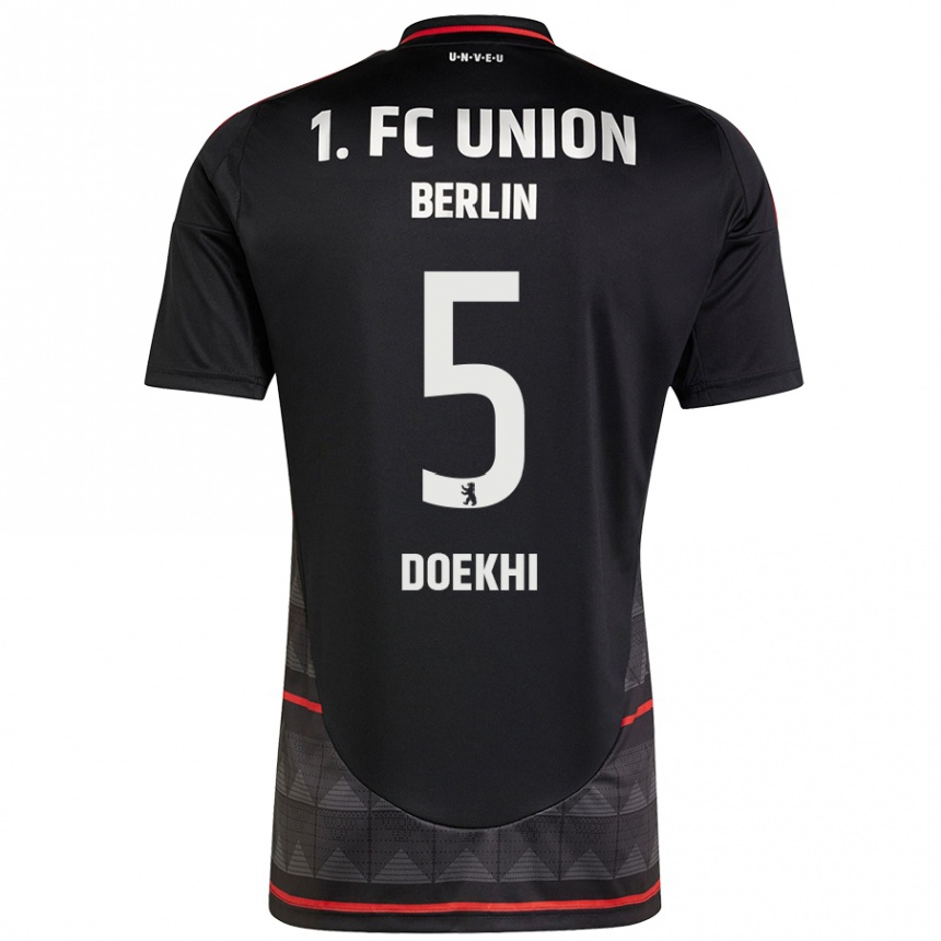 Men Football Danilho Doekhi #5 Black Away Jersey 2024/25 T-Shirt