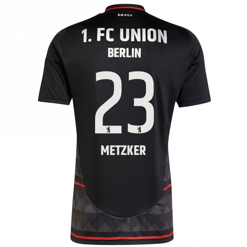 Men Football Pia Metzker #23 Black Away Jersey 2024/25 T-Shirt