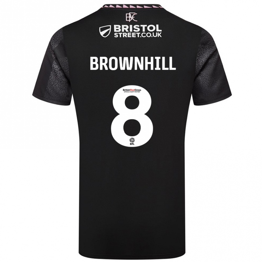 Men Football Josh Brownhill #8 Black Away Jersey 2024/25 T-Shirt