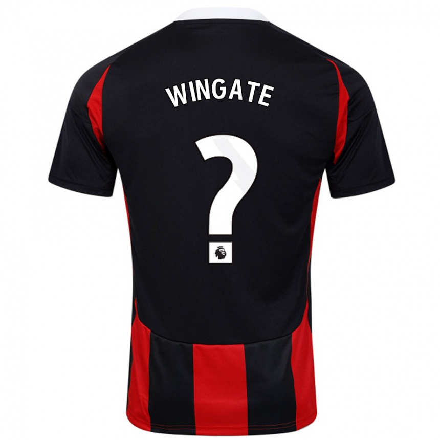 Men Football Tom Wingate #0 Black Red Away Jersey 2024/25 T-Shirt