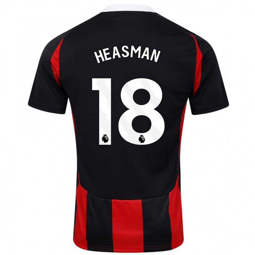 Men Football Georgia Heasman #18 Black Red Away Jersey 2024/25 T-Shirt