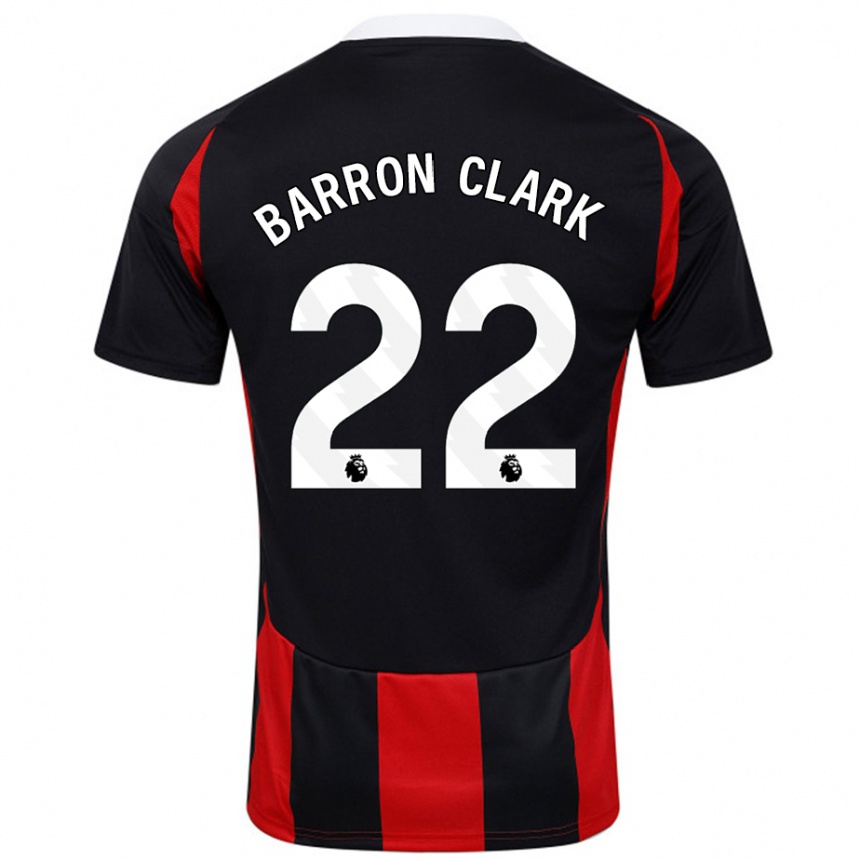 Men Football Betty Barron-Clark #22 Black Red Away Jersey 2024/25 T-Shirt