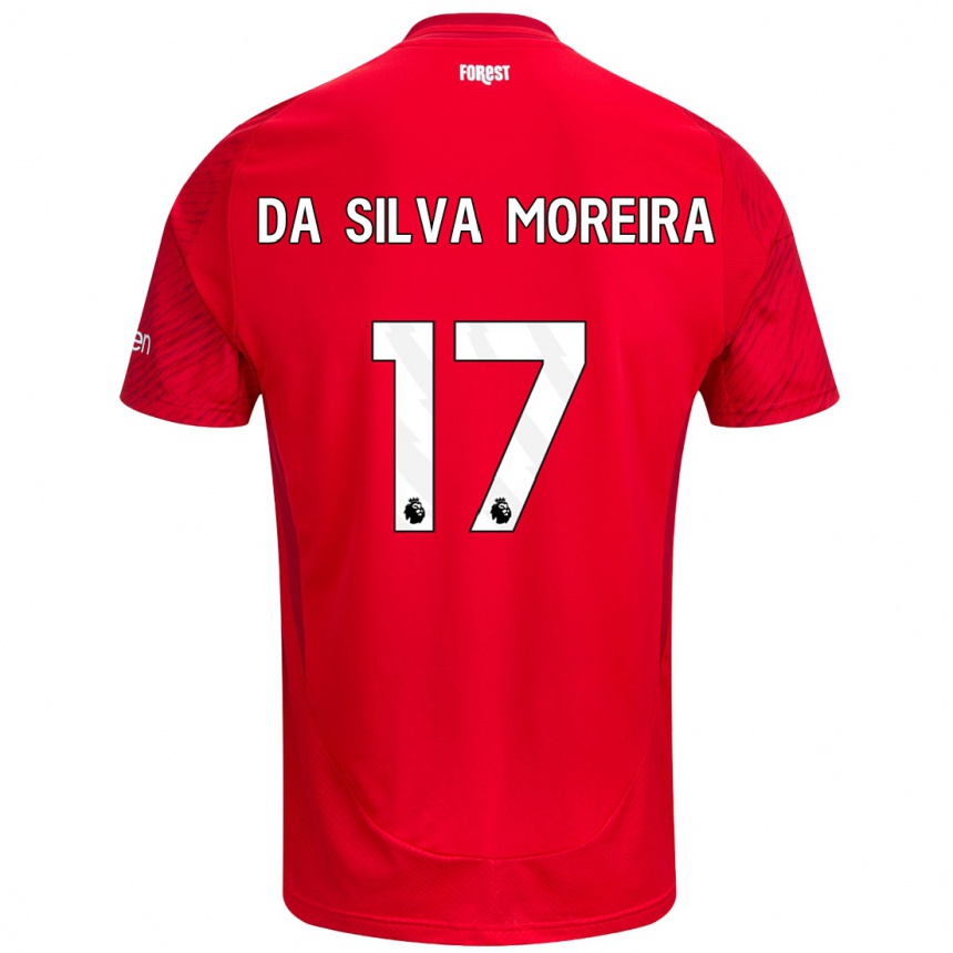 Women Football Eric Da Silva Moreira #17 Red White Home Jersey 2024/25 T-Shirt