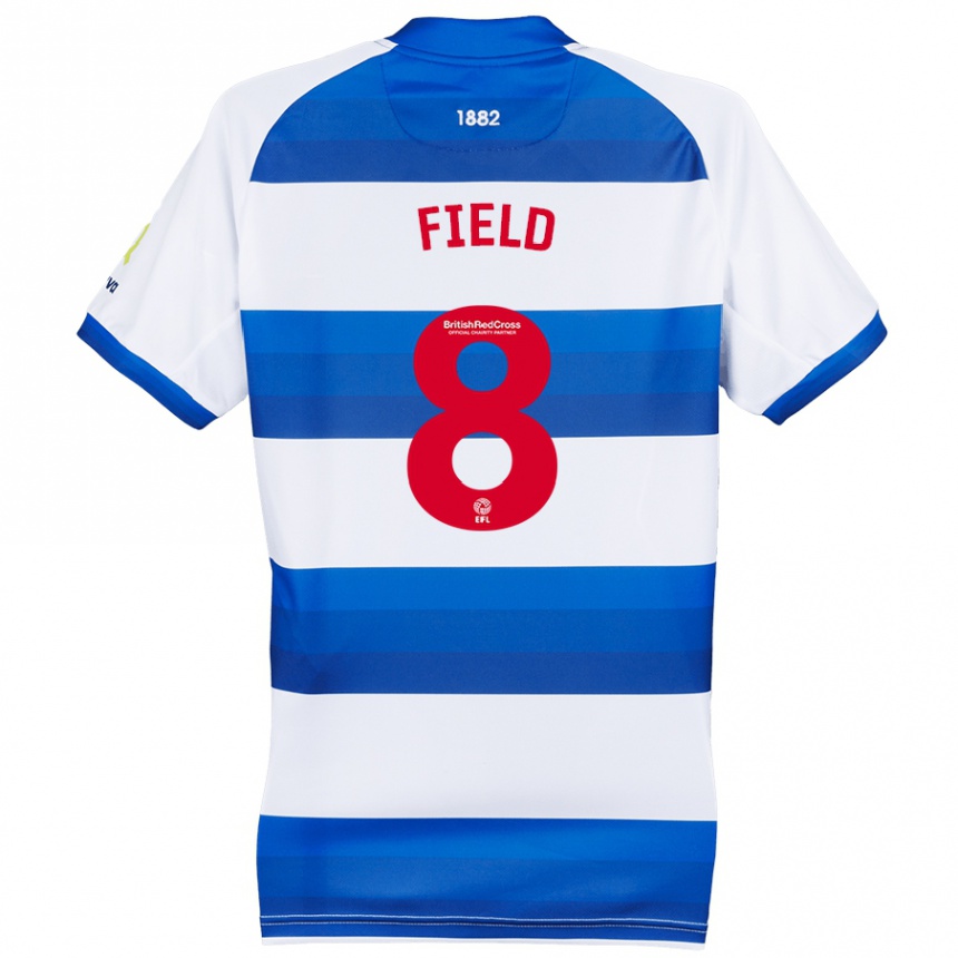 Women Football Sam Field #8 White Blue Home Jersey 2024/25 T-Shirt