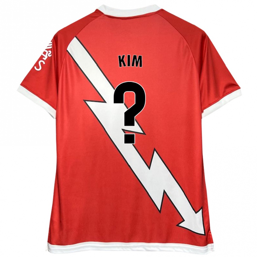 Women Football Nathaniel Kim #0 White Red Home Jersey 2024/25 T-Shirt